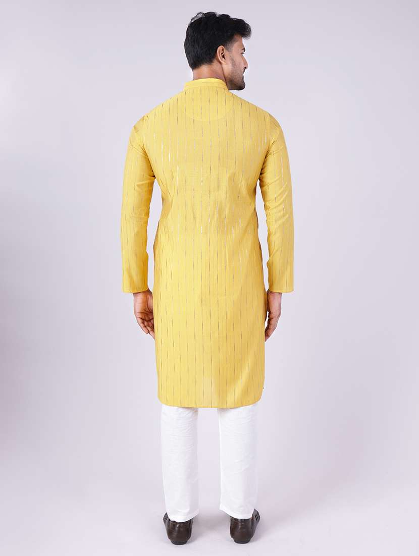 men mandarin neck kurta pyjama ethnic wear set - 22062010 - Standard Image - 4