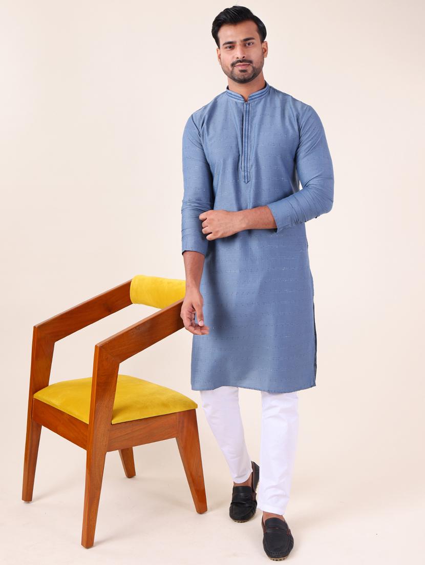 men mandarin neck kurta pyjama ethnic wear set - 22062015 - Standard Image - 1