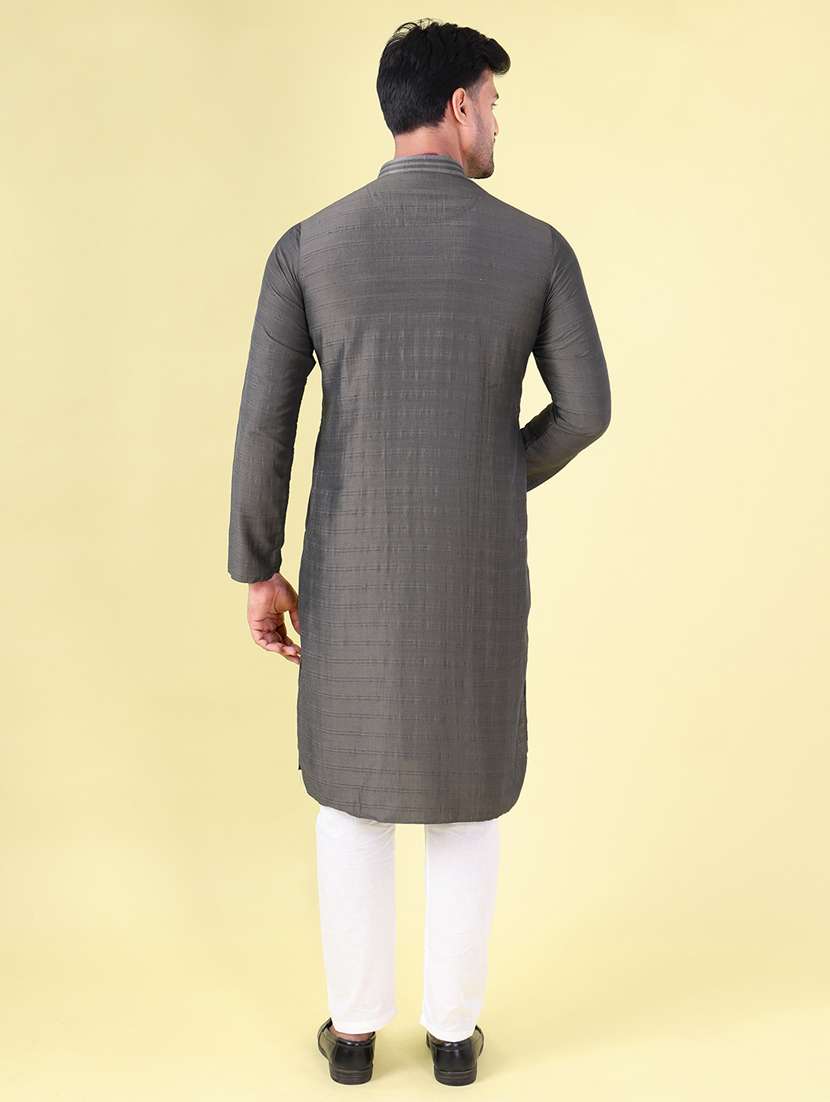 men mandarin neck kurta pyjama ethnic wear set - 22062016 - Standard Image - 4