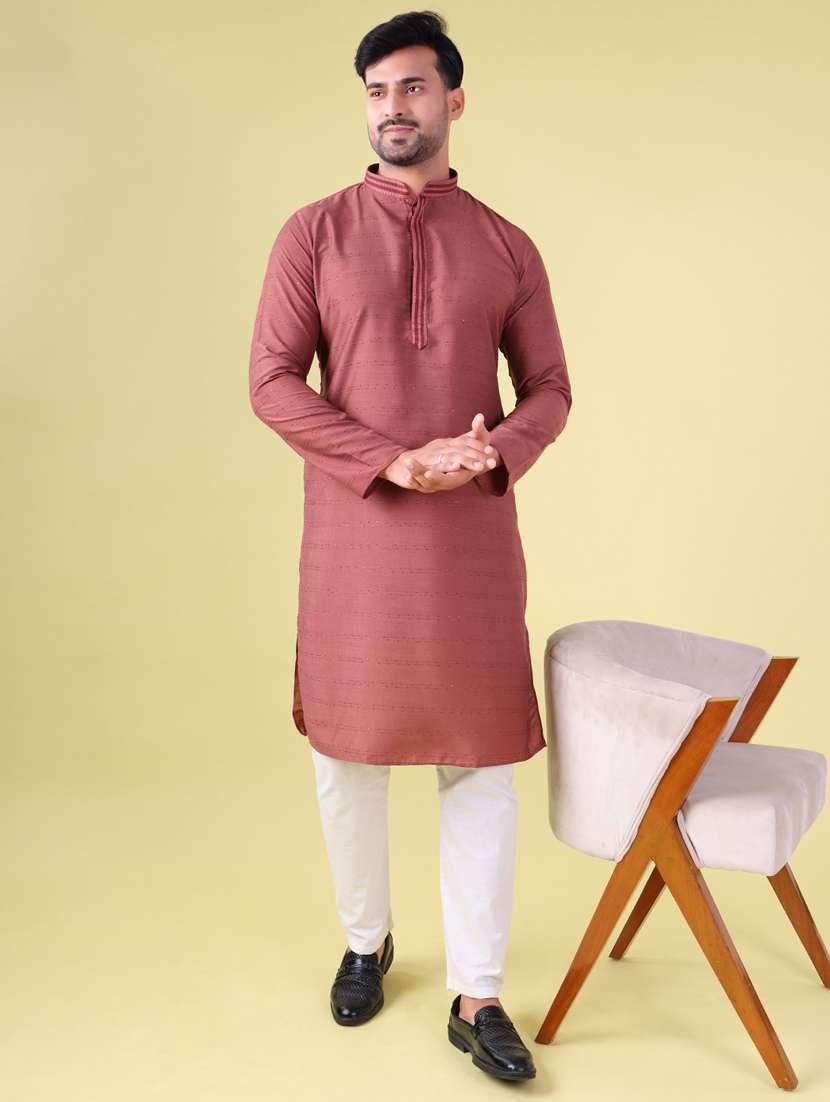 men mandarin neck kurta pyjama ethnic wear set - 22062017 - Standard Image - 1