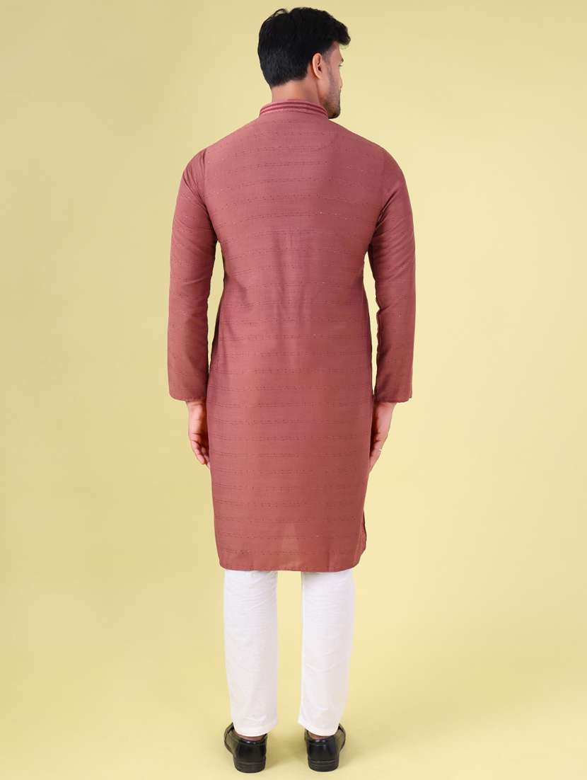 men mandarin neck kurta pyjama ethnic wear set - 22062017 - Standard Image - 4