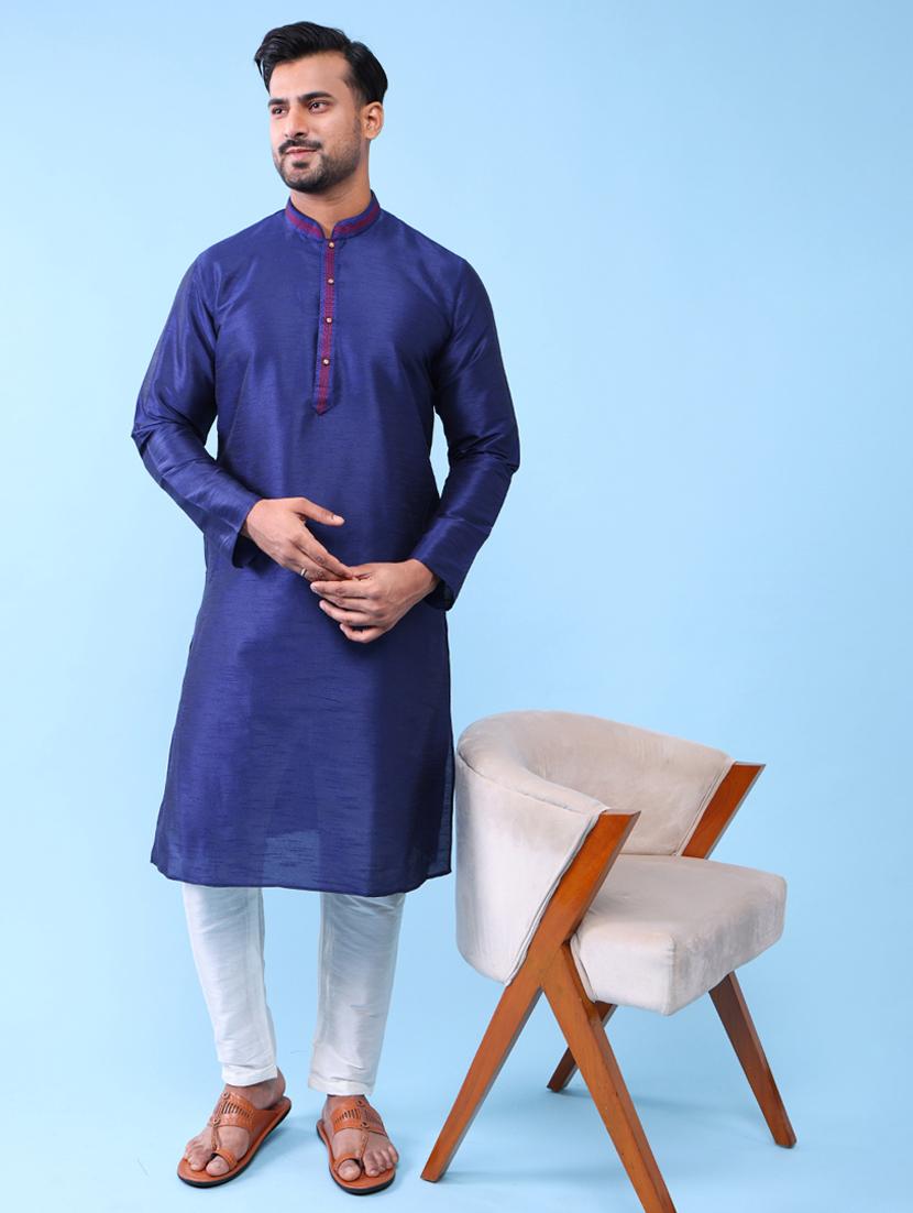 men mandarin neck kurta pyjama ethnic wear set - 22062019 - Standard Image - 1