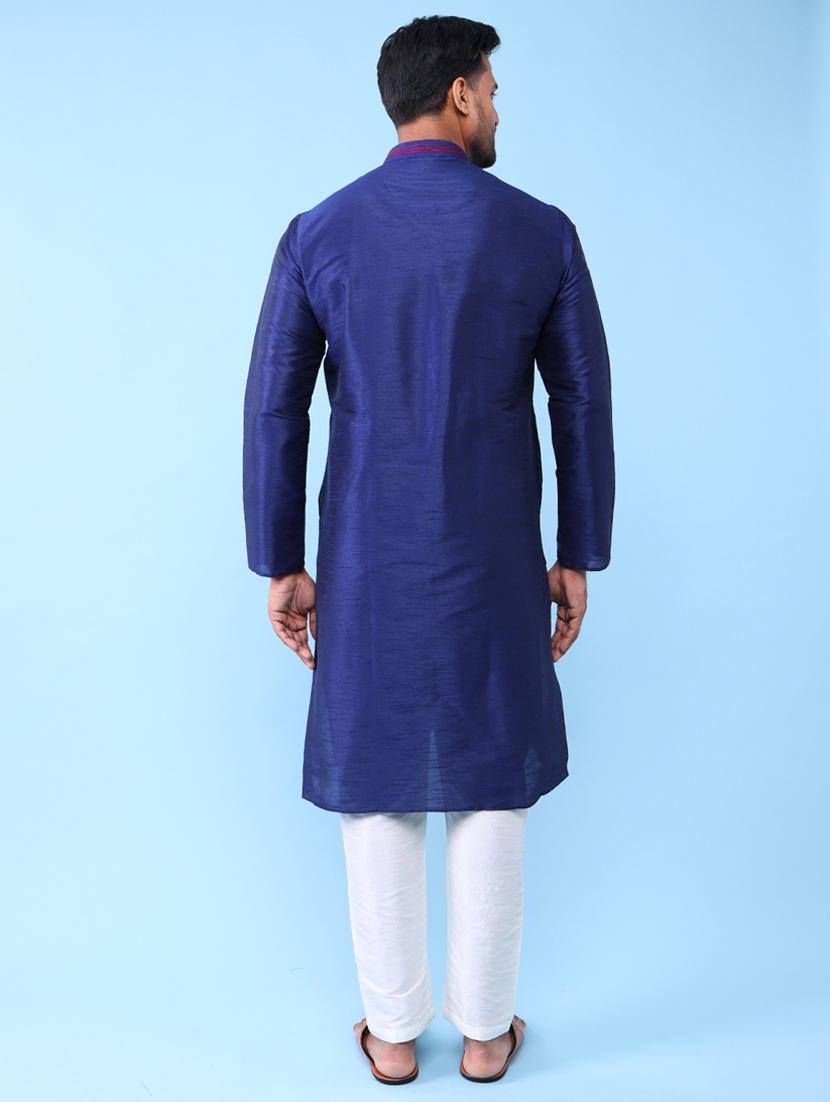 men mandarin neck kurta pyjama ethnic wear set - 22062019 - Standard Image - 4