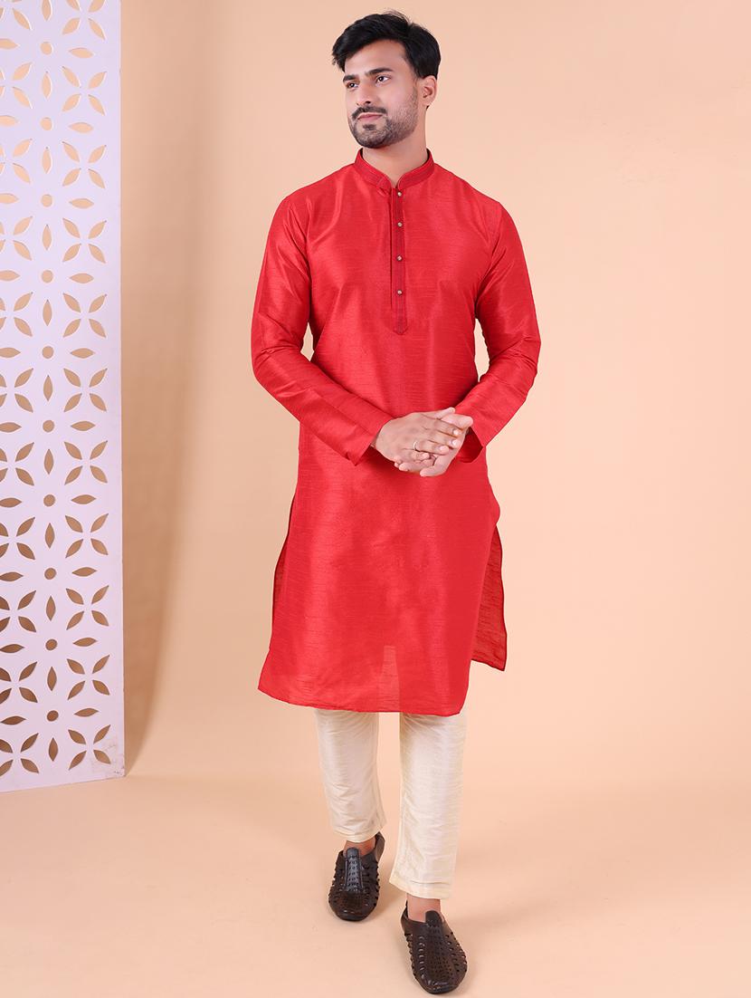men mandarin neck kurta pyjama ethnic wear set - 22062020 - Standard Image - 1
