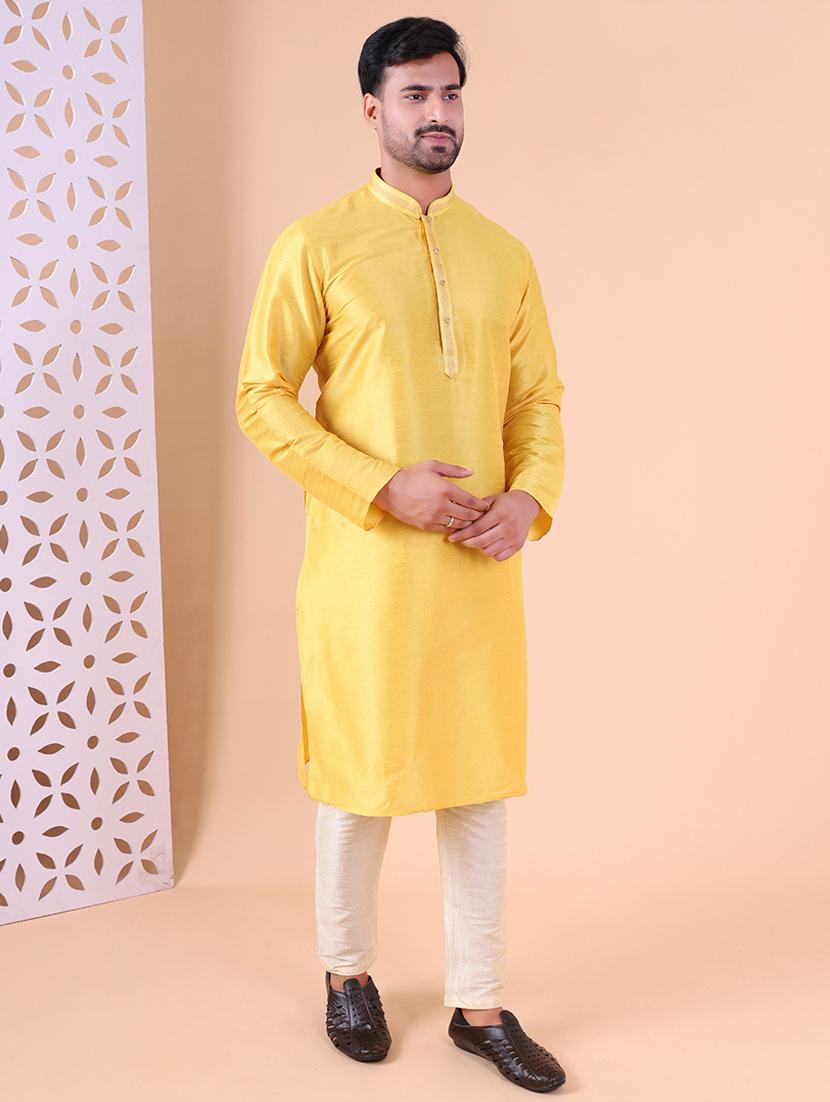 men mandarin neck kurta pyjama ethnic wear set - 22062022 - Standard Image - 1