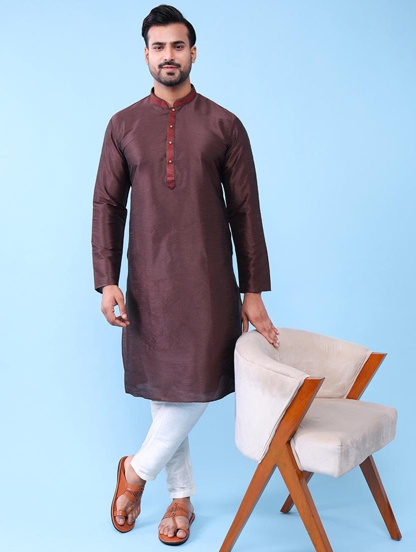 men mandarin neck kurta pyjama ethnic wear set - 22062023 - Standard Image - 1