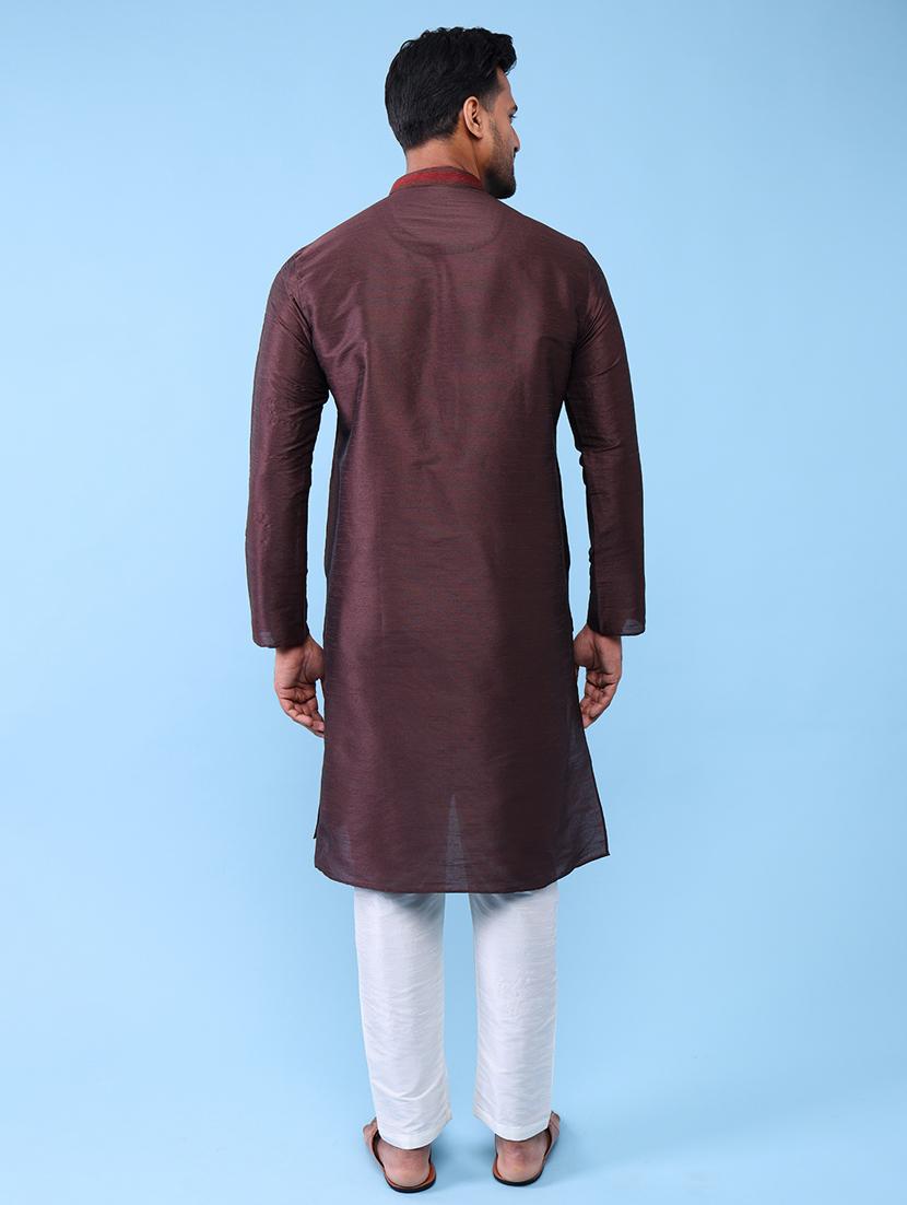 men mandarin neck kurta pyjama ethnic wear set - 22062023 - Standard Image - 4