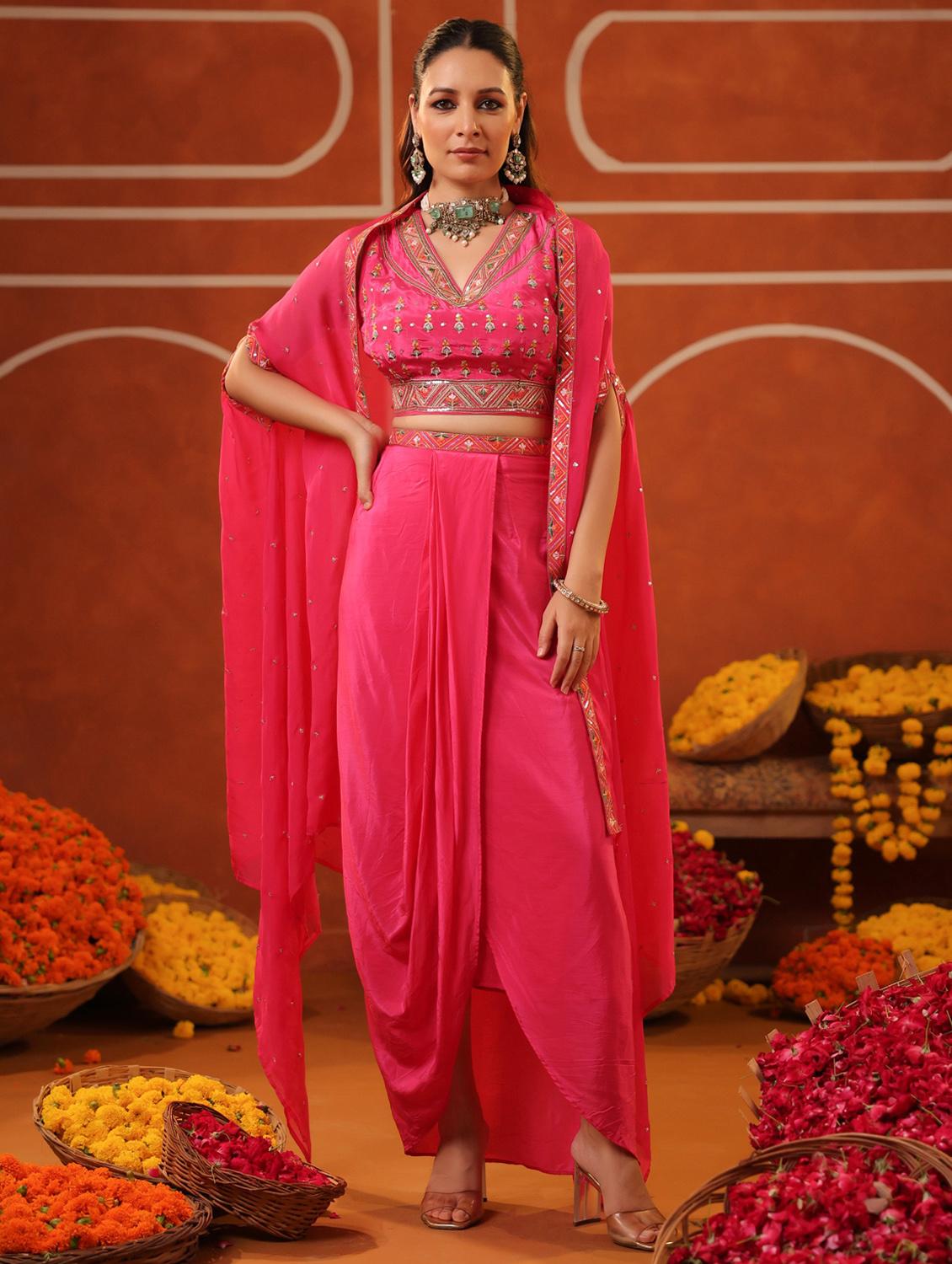 pink silk blend coord set - 22062032 - Standard Image - 1