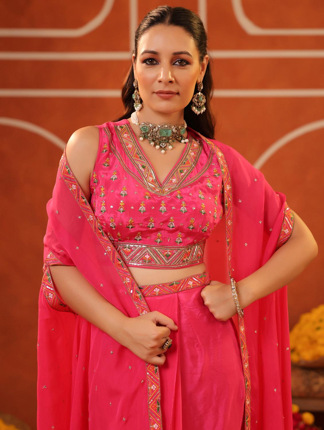 pink silk blend coord set - 22062032 - Standard Image - 4