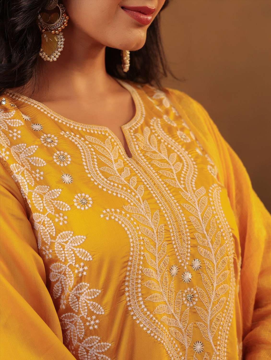 women three quarter sleeve kurta pant with dupatta set - 22062040 - Standard Image - 6
