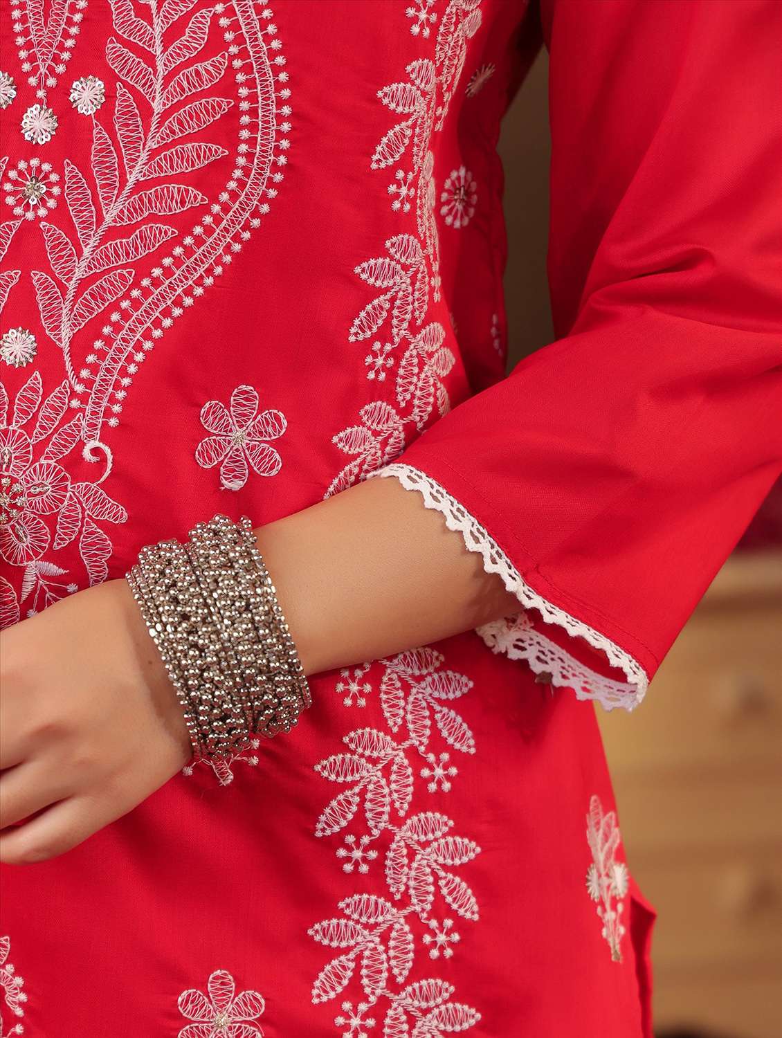 women three quarter sleeve kurta pant with dupatta set - 22062045 - Standard Image - 6