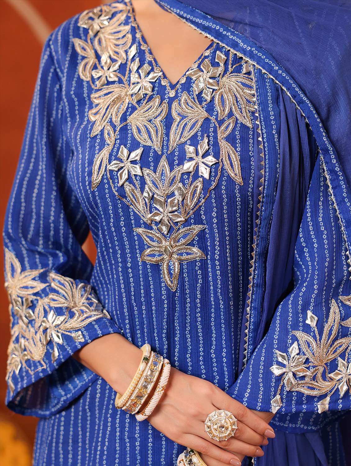 women three quarter sleeve kurta pant with dupatta set - 22062047 - Standard Image - 6