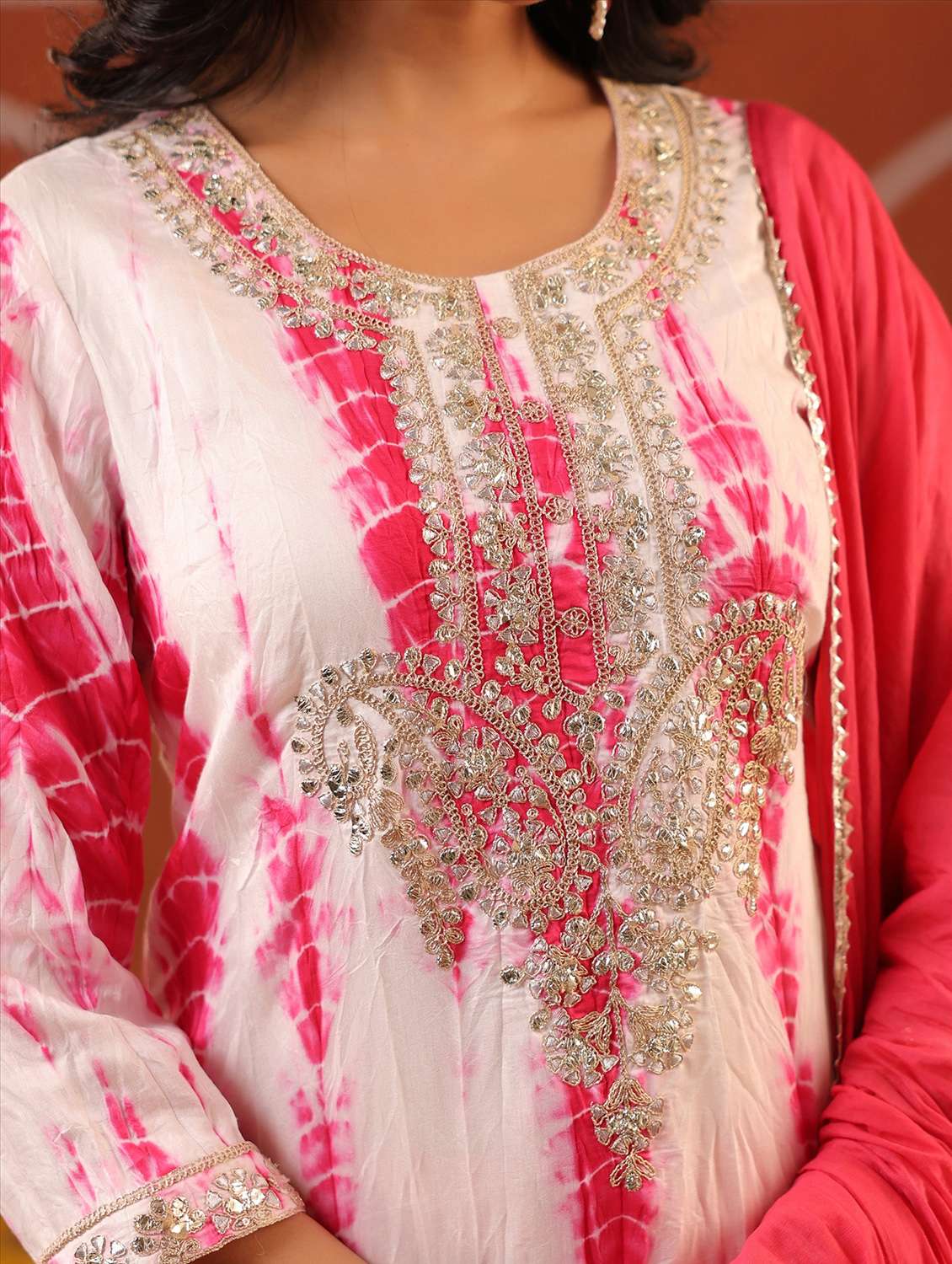 women three quarter sleeve kurta pant with dupatta set - 22062070 - Standard Image - 6