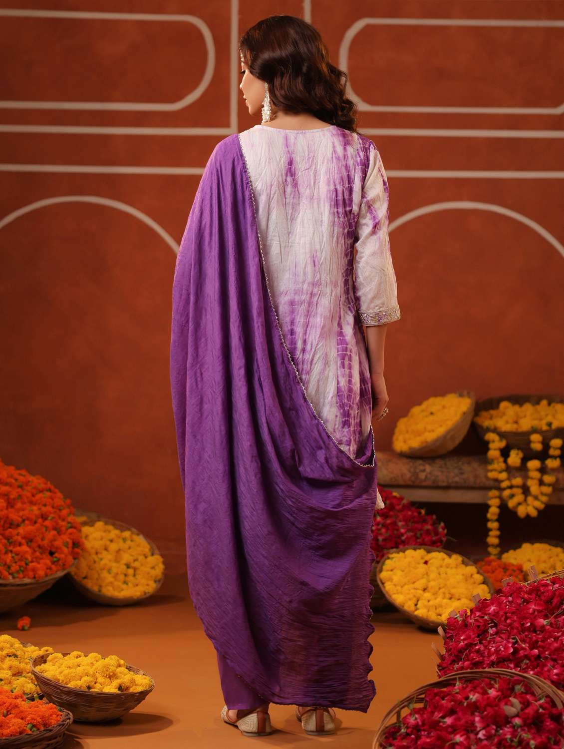 women three quarter sleeve kurta salwar with dupatta set - 22062073 - Standard Image - 4