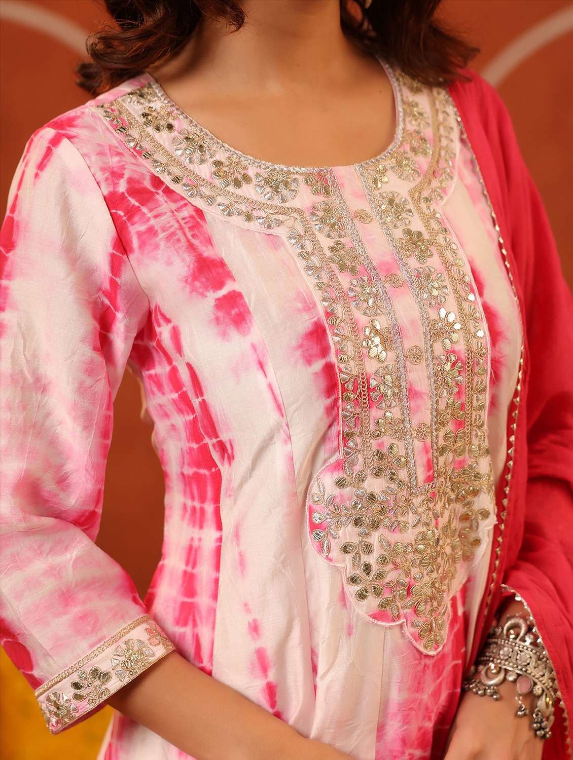 women three quarter sleeve kurta pant with dupatta set - 22062076 - Standard Image - 6
