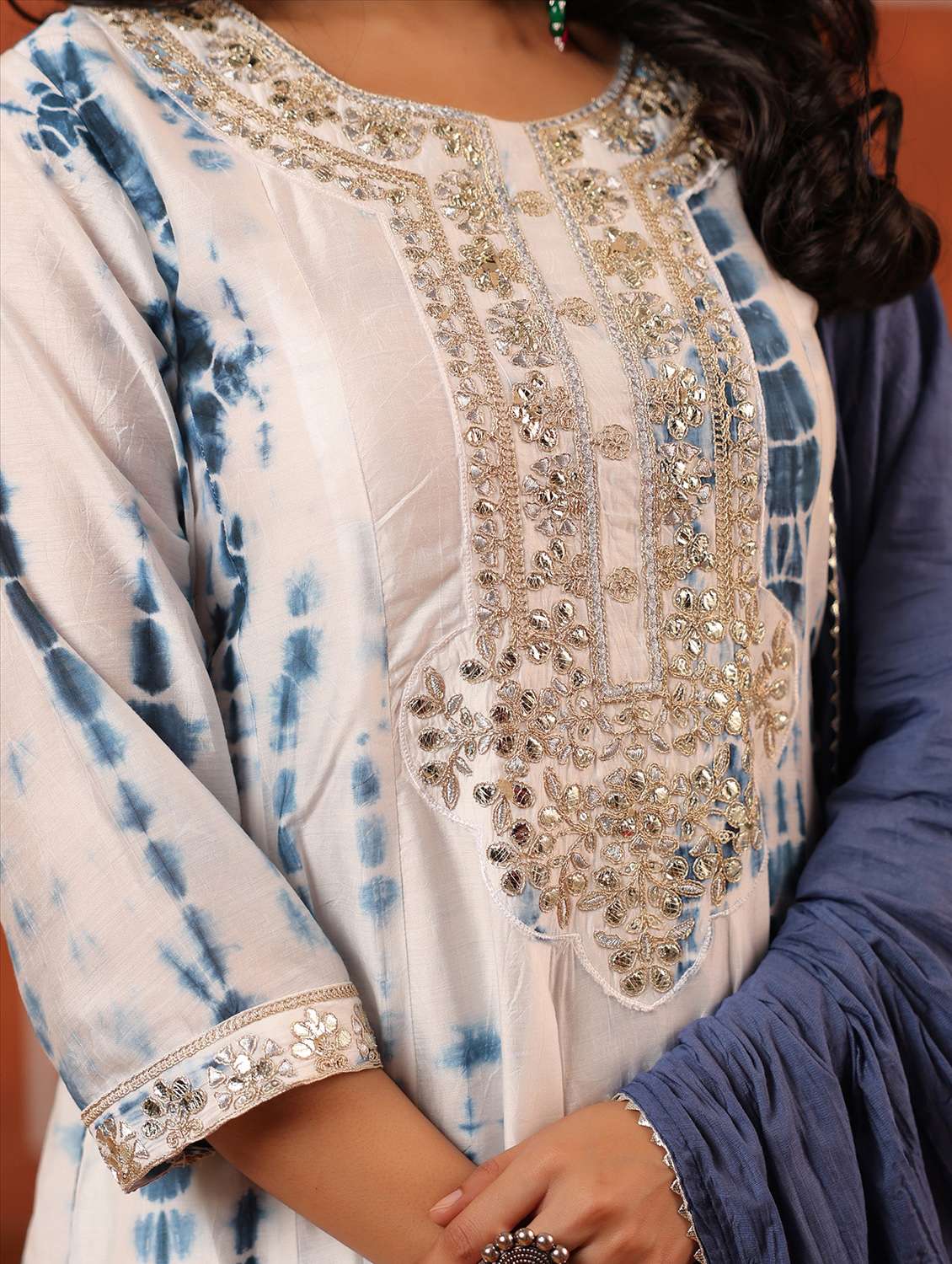 women three quarter sleeve kurta pant with dupatta set - 22062077 -  Standard Image - 6