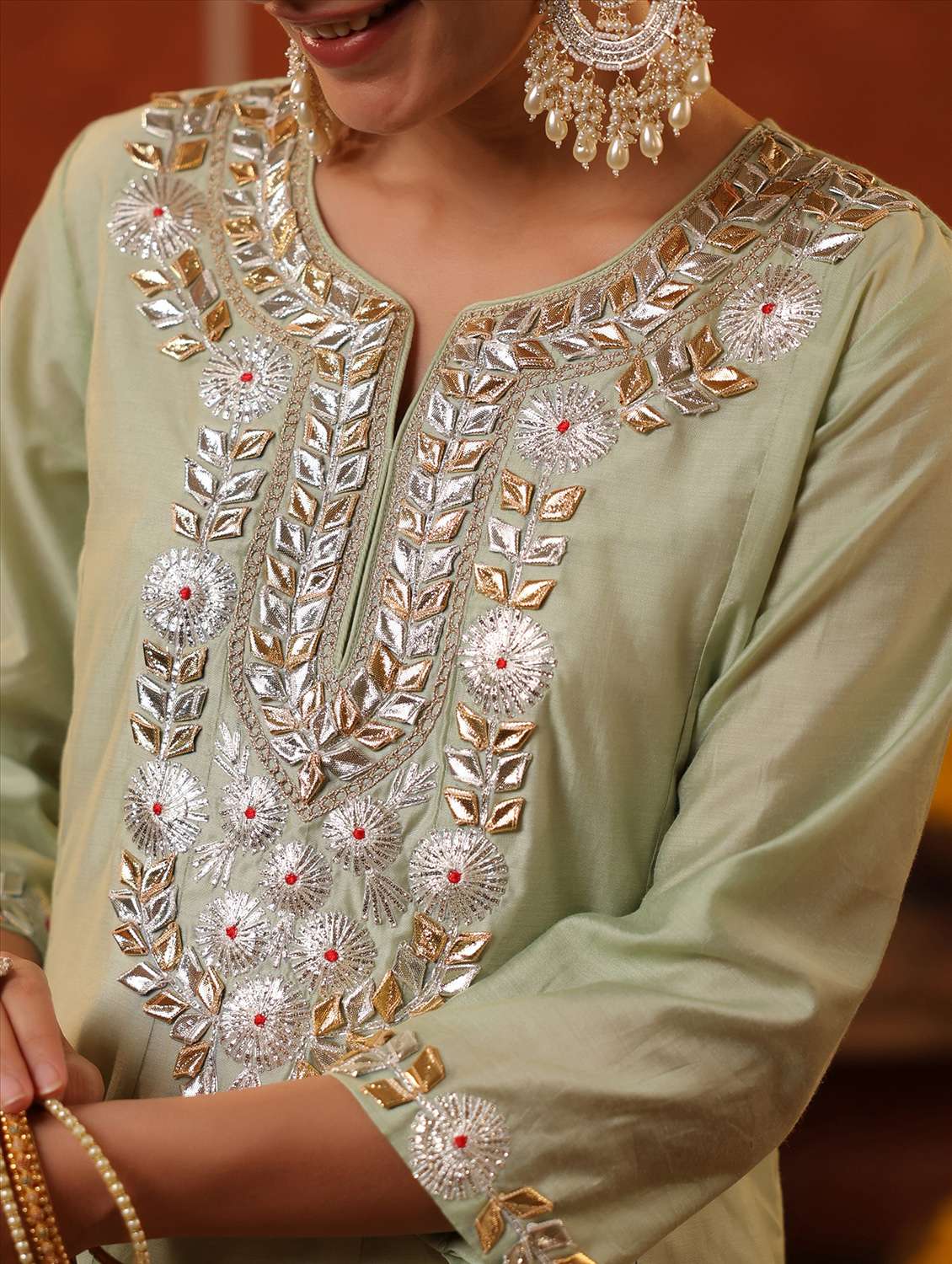 women three quarter sleeve kurta pant with dupatta set - 22062080 -  Standard Image - 6