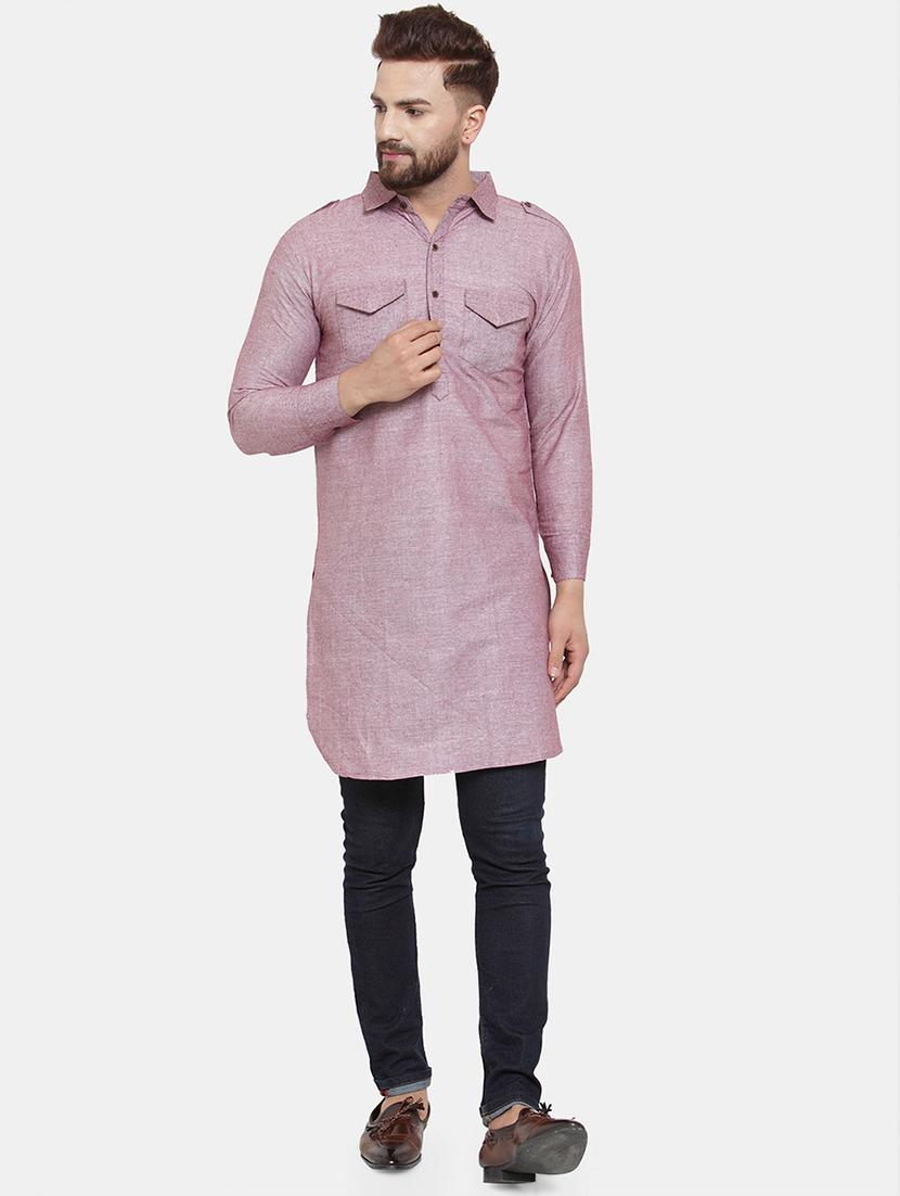 women solid long sleeve pathani kurta - 22062096 - Standard Image - 1