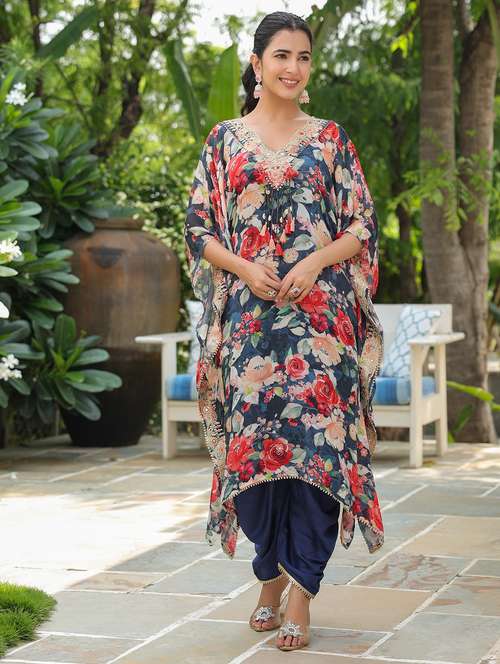 women floral printed kimono sleeve kaftan set - 22062100 -  Standard Image - 0