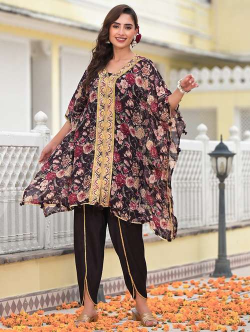 women floral printed kimono sleeve kaftan set - 22062104 - Standard Image - 0