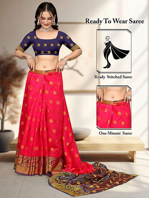 women self design banarasi saree with blouse - 22062117 - Standard Image - 4