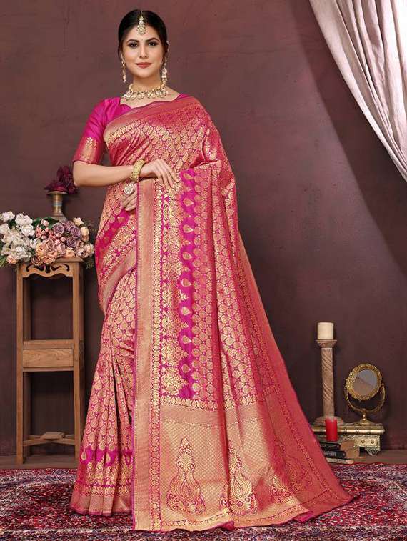 women self design banarasi saree with blouse - 22062136 - Standard Image - 1