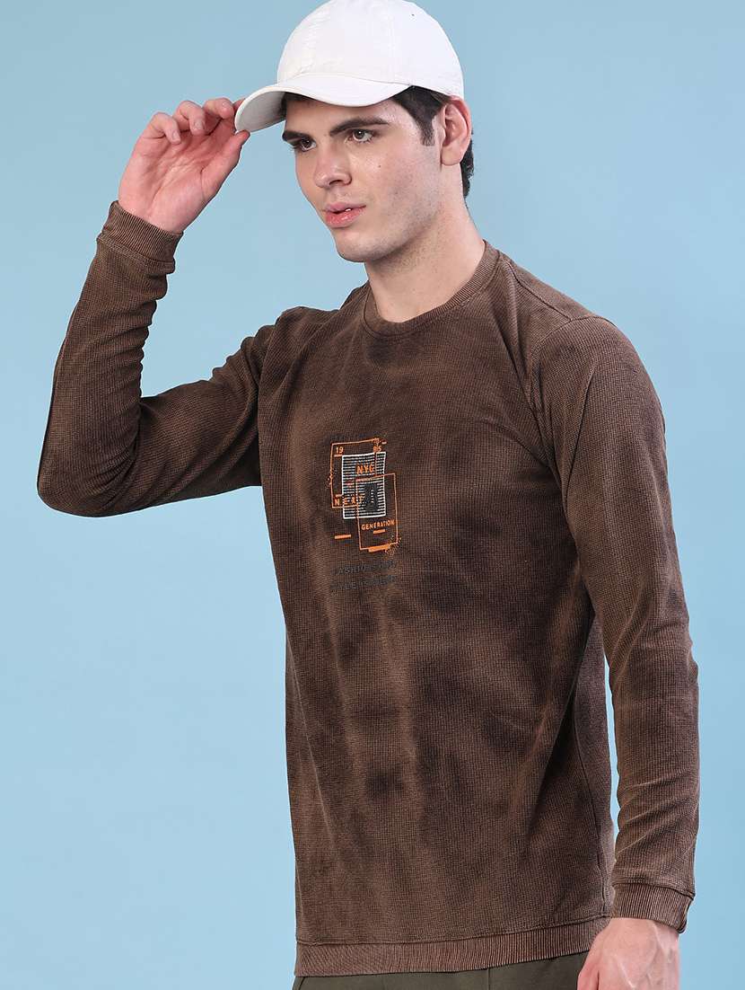 men printed long sleeve t-shirt