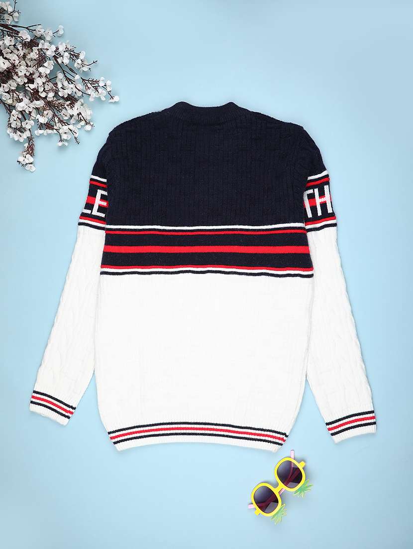 boys self design long sleeve sweater - 22062297 -  Standard Image - 1