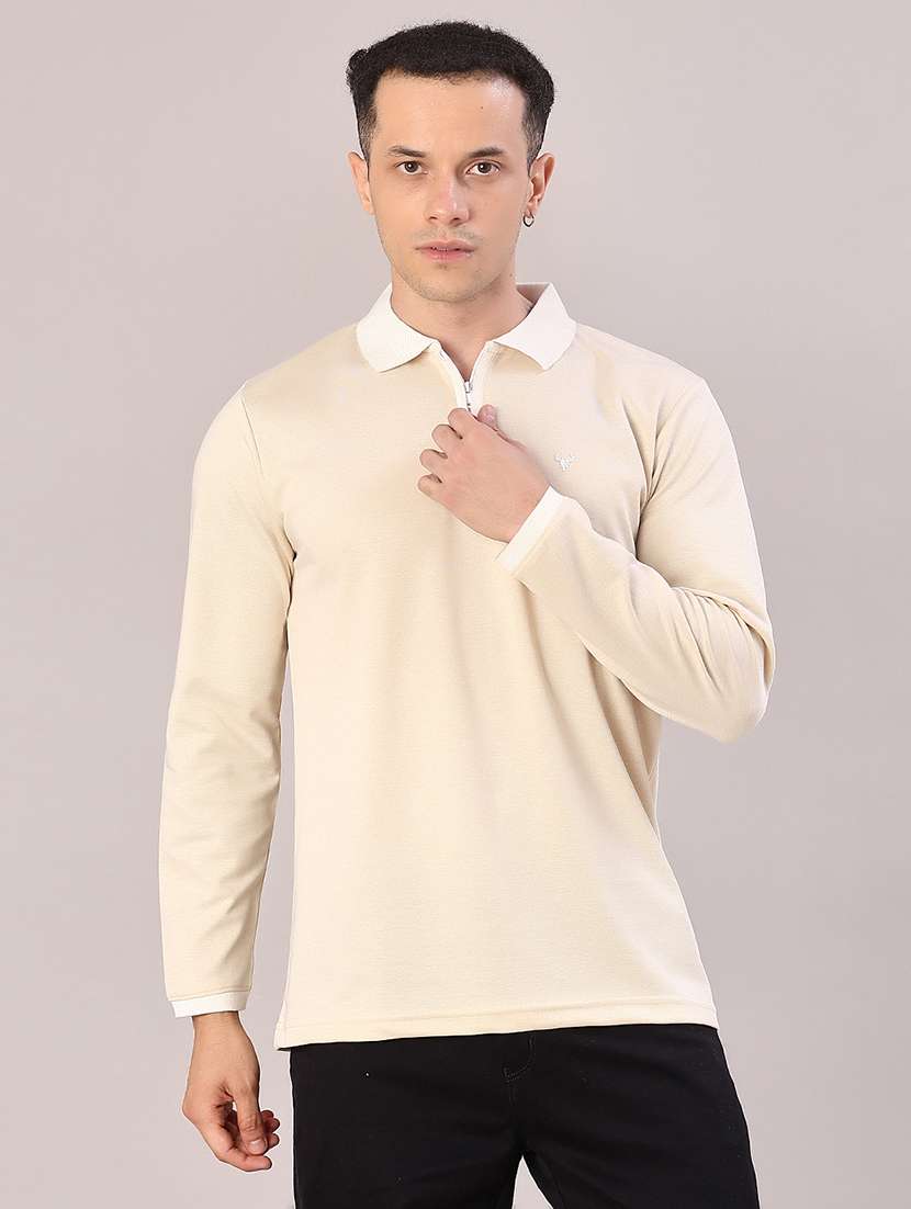 men solid long sleeve regular fit polo t-shirt - 22062328 -  Standard Image - 1