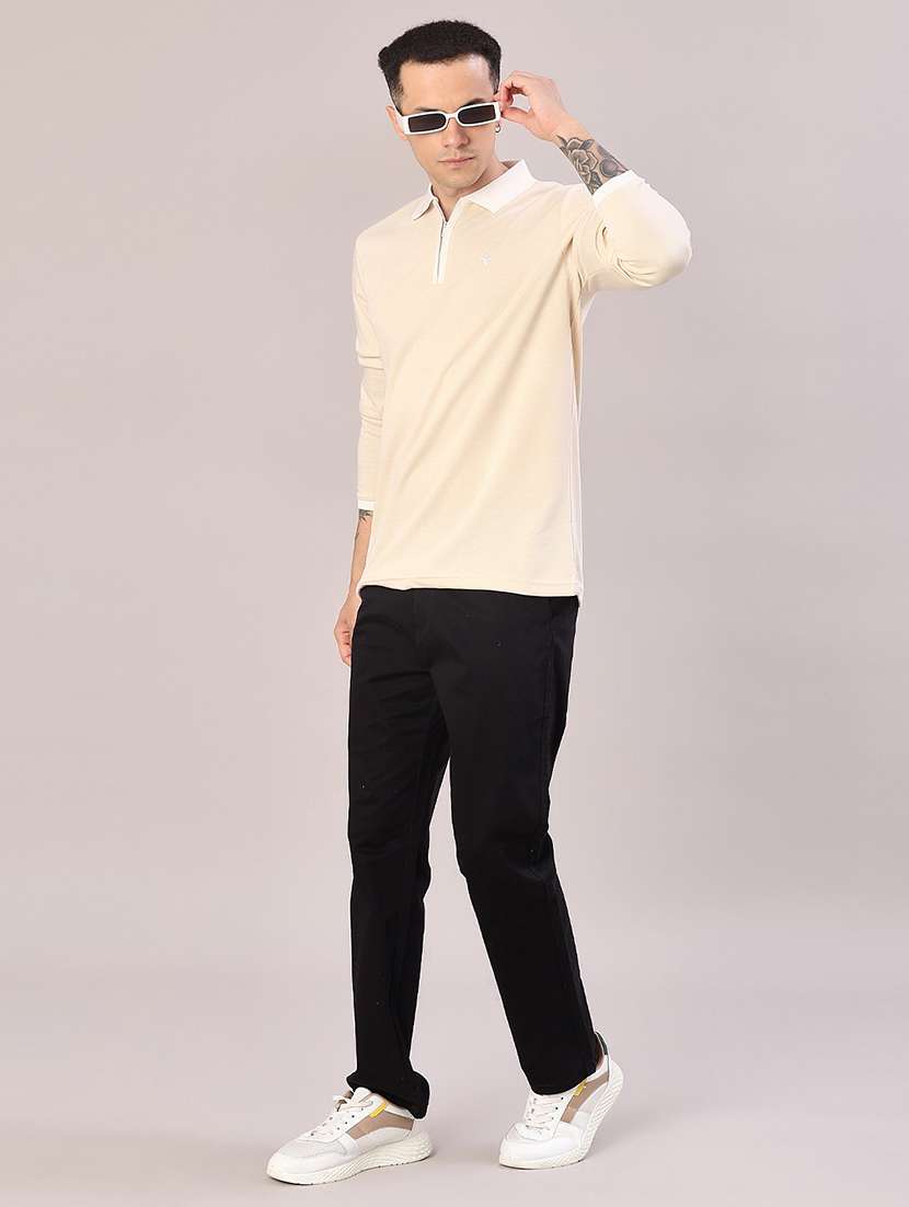 men solid long sleeve regular fit polo t-shirt - 22062328 -  Standard Image - 4