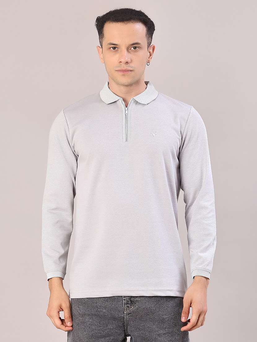 men solid long sleeve regular fit polo t-shirt - 22062331 -  Standard Image - 1