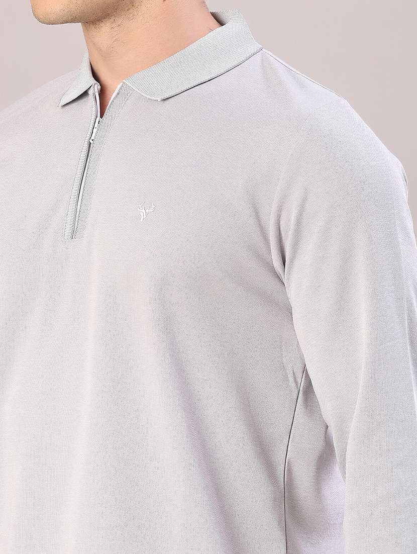 men solid long sleeve regular fit polo t-shirt - 22062331 -  Standard Image - 4