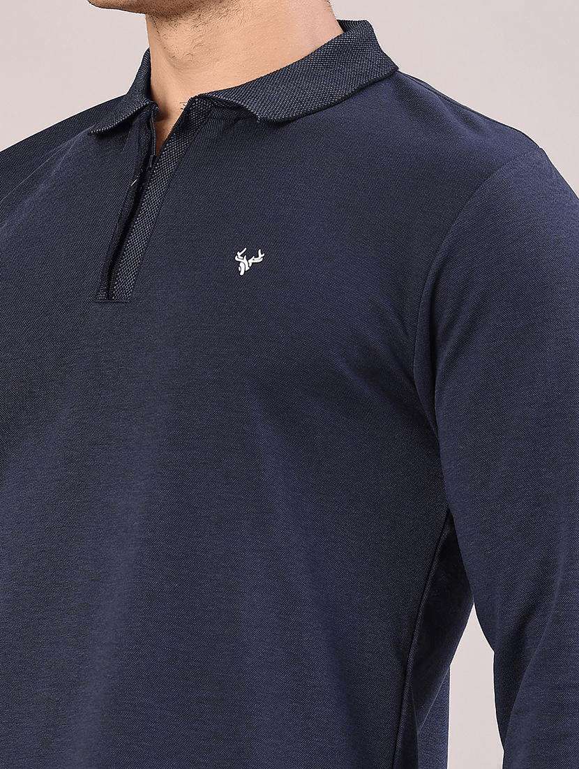 men solid long sleeve regular fit polo t-shirt - 22062332 -  Standard Image - 4