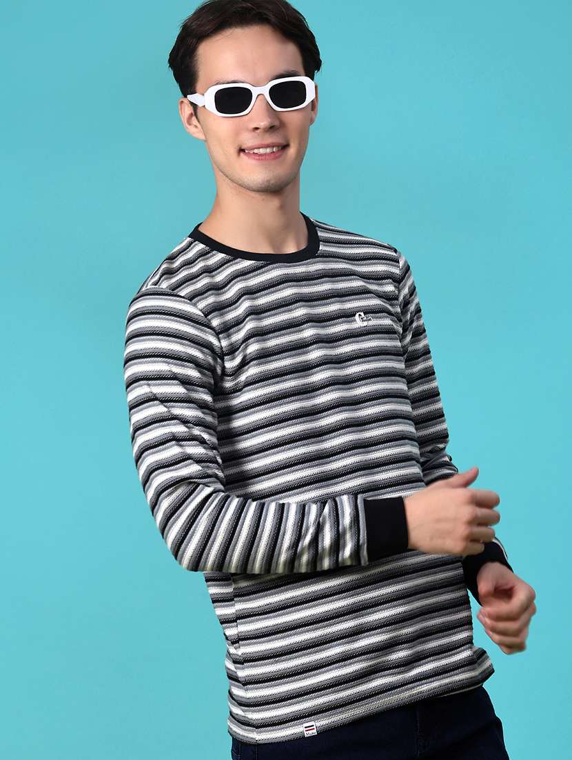 men striped long sleeve regular fit t-shirt - 22062413 - Zoom Image - 0