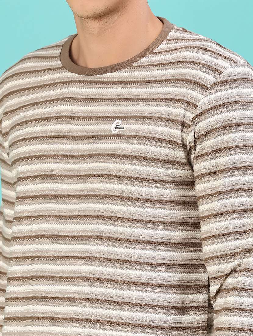 men striped long sleeve regular fit t-shirt - 22062414 -  Standard Image - 4