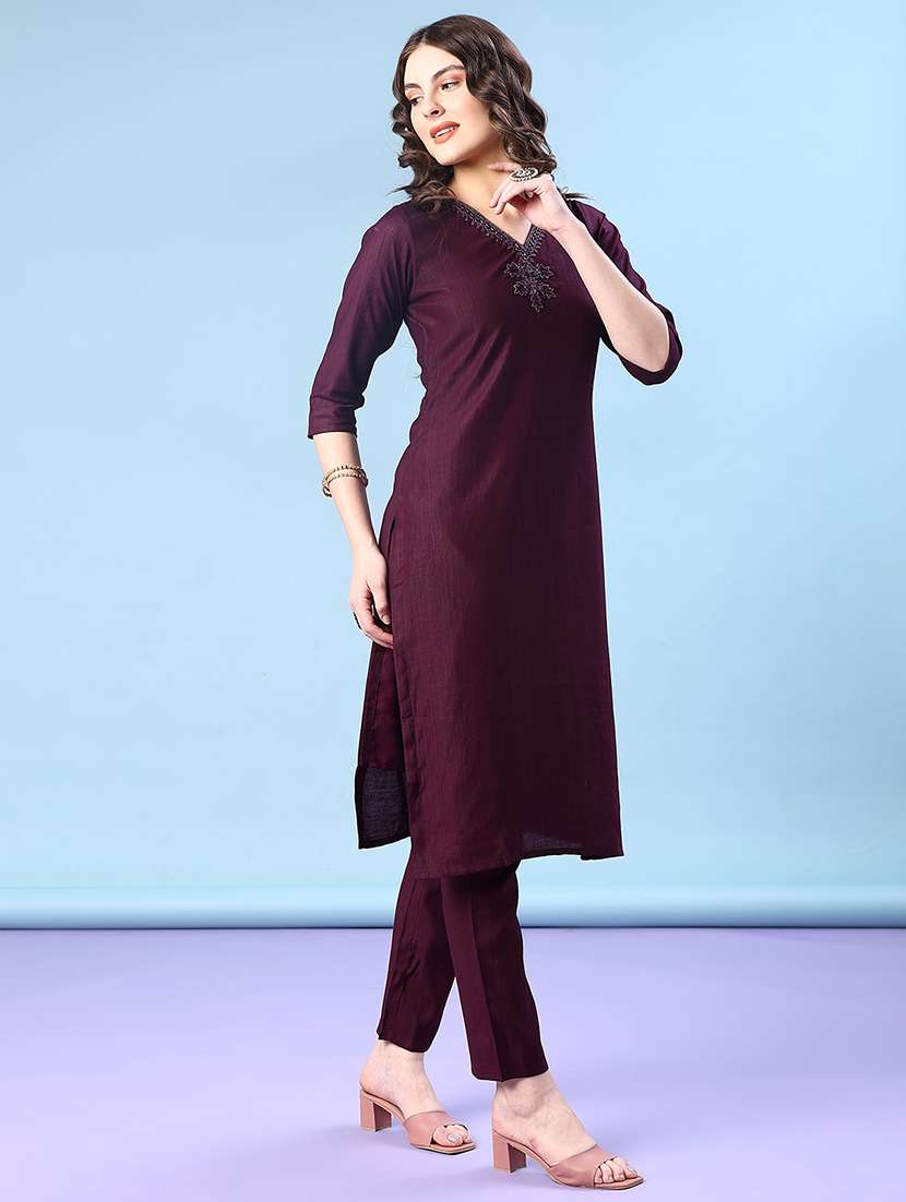 women three quarter sleeve kurta and pant with dupatta  - 22062515 -  Standard Image - 1