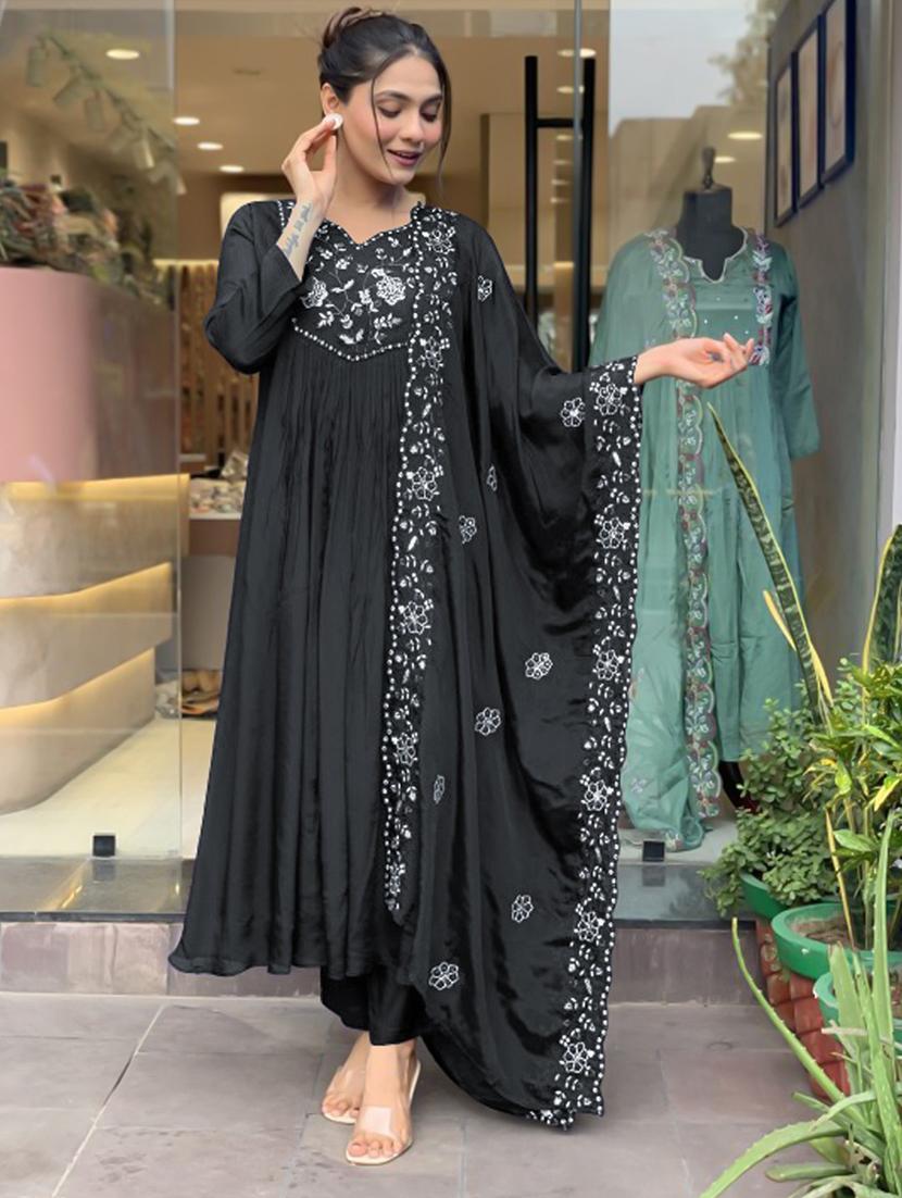 black muslin suit set - 22062818 - Standard Image - 1