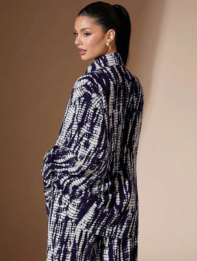 women printed shirt and trouser co-ord set - 22062925 - Standard Image - 4