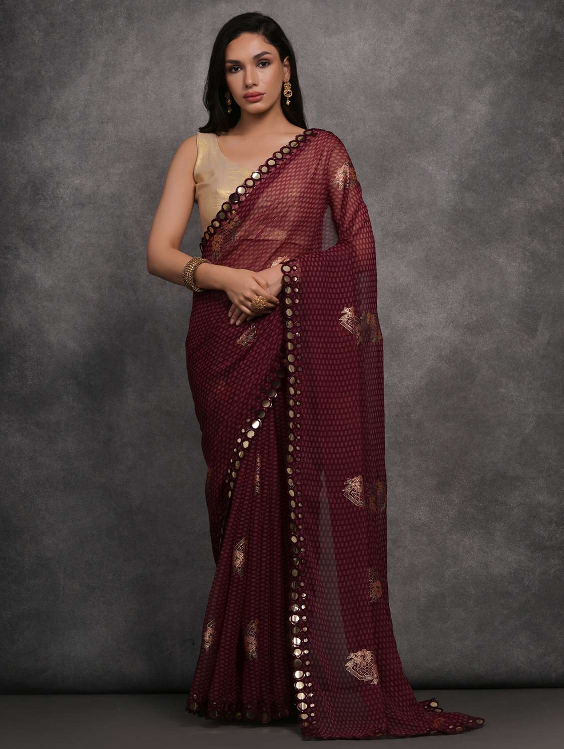 women printed casual wear saree with blouse