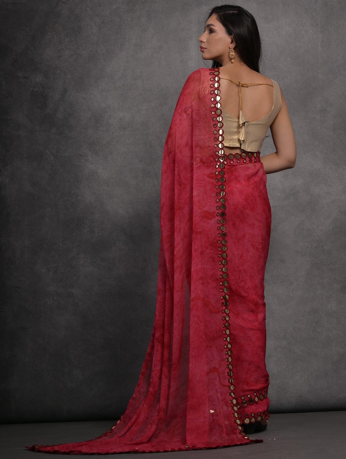 women printed casual wear saree with blouse - 22062989 - Standard Image - 1