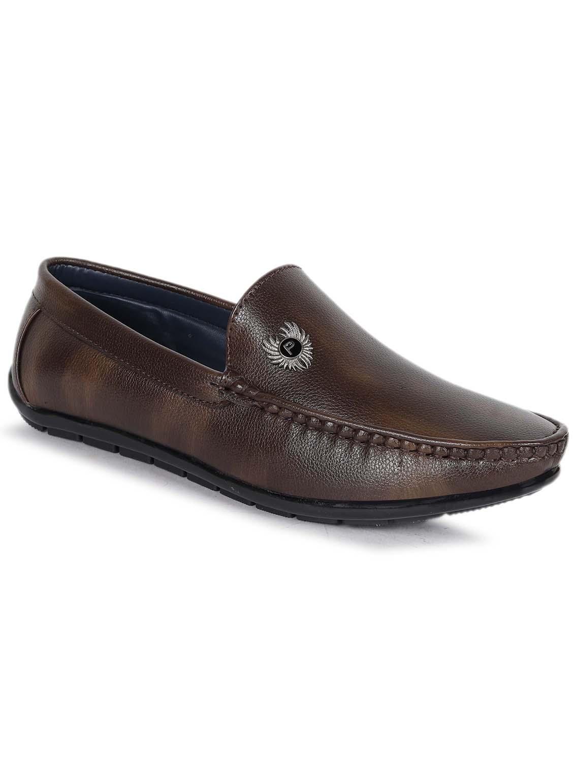 men brown solid slip on loafer - 22063058 - Standard Image - 1