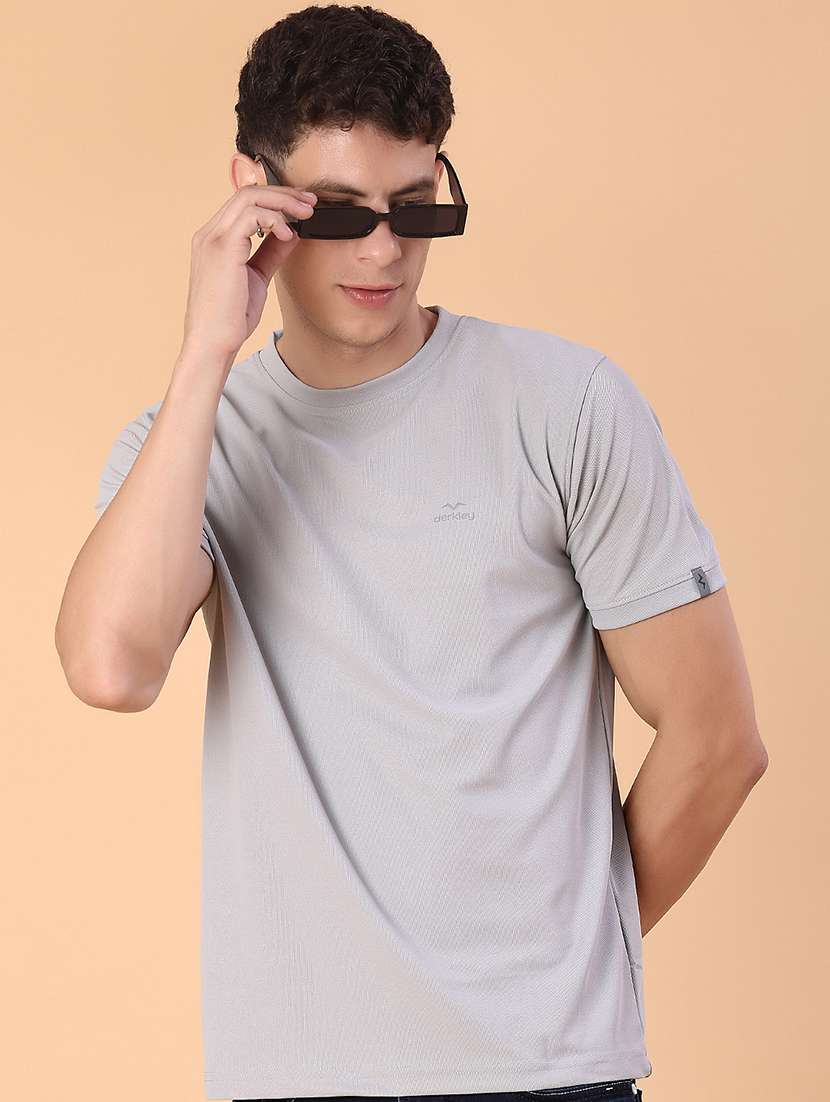 men solid short sleeve slim fit t-shirt - 22063243 - Zoom Image - 0