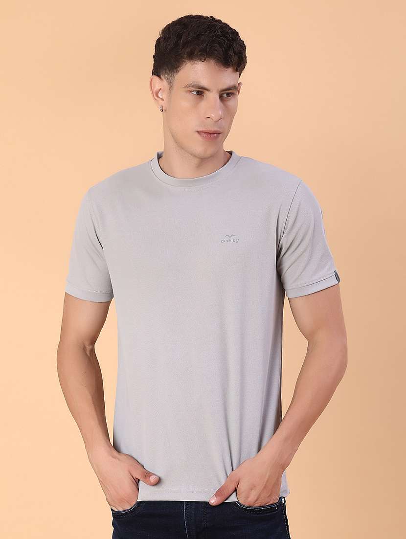 men solid short sleeve slim fit t-shirt - 22063243 - Standard Image - 1