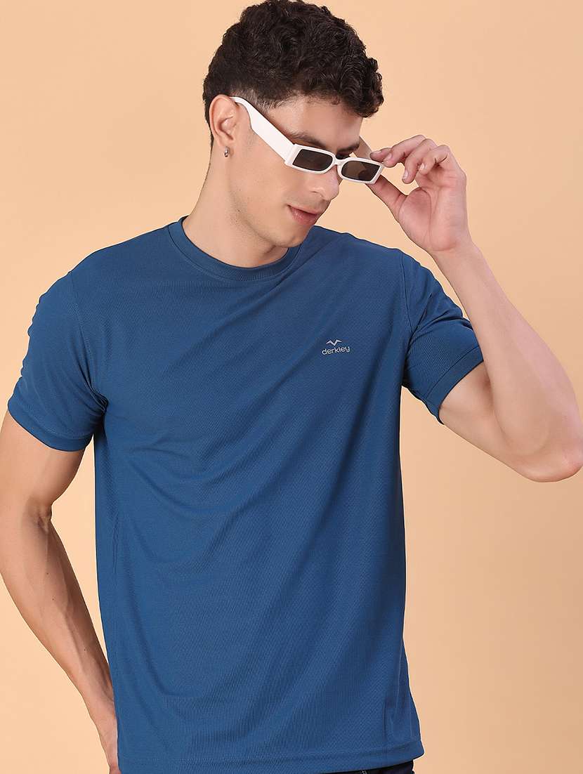 men solid short sleeve slim fit t-shirt