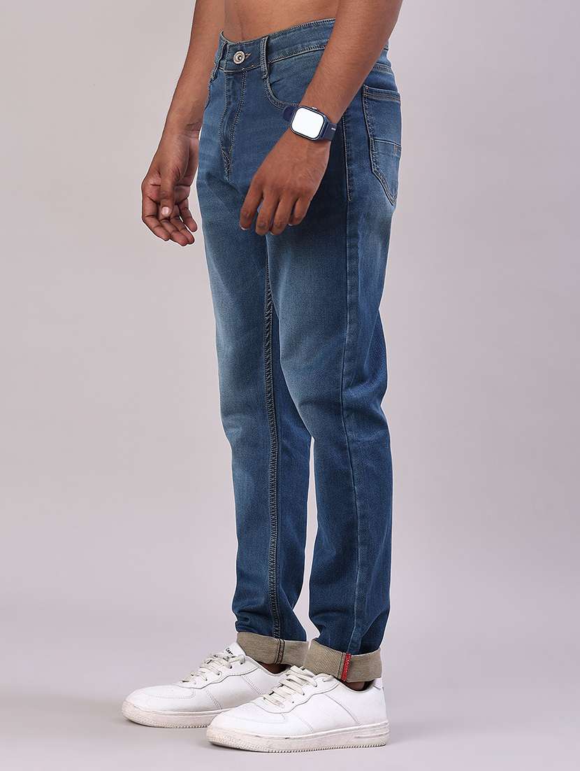 men solid mid rise tapered fit jeans - 22063358 -  Standard Image - 1