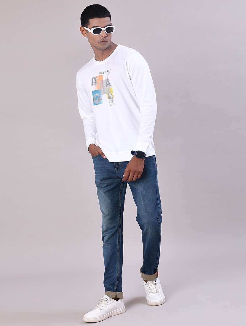 men solid mid rise tapered fit jeans - 22063358 -  Standard Image - 4