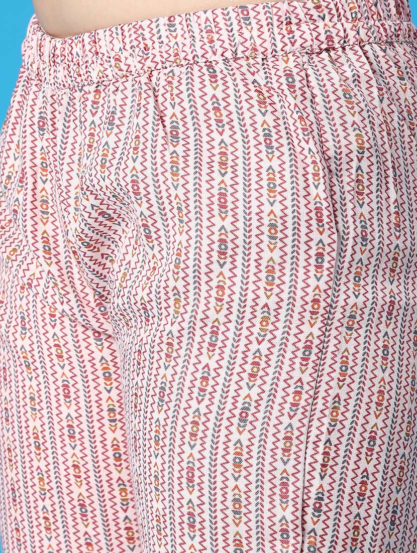 women floral printed three quarter sleeve kurta pant set - 22063420 -  Standard Image - 4