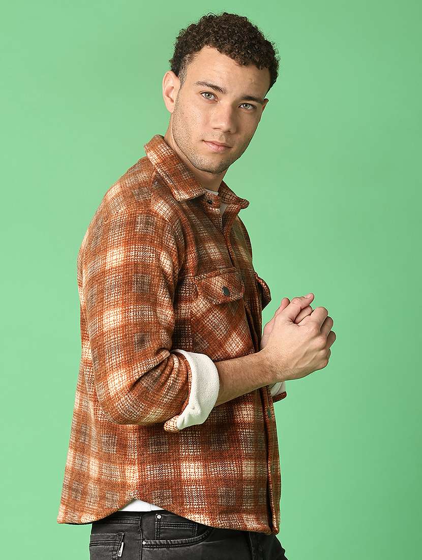 men checkered long sleeve regualr fit casual shirt - 22063439 -  Standard Image - 1