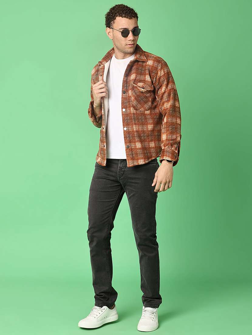 men checkered long sleeve regualr fit casual shirt - 22063439 -  Standard Image - 4