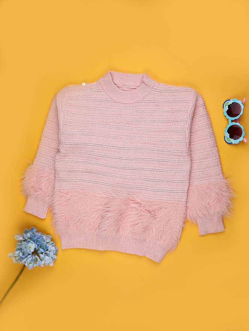 girls self designed long sleeve sweater